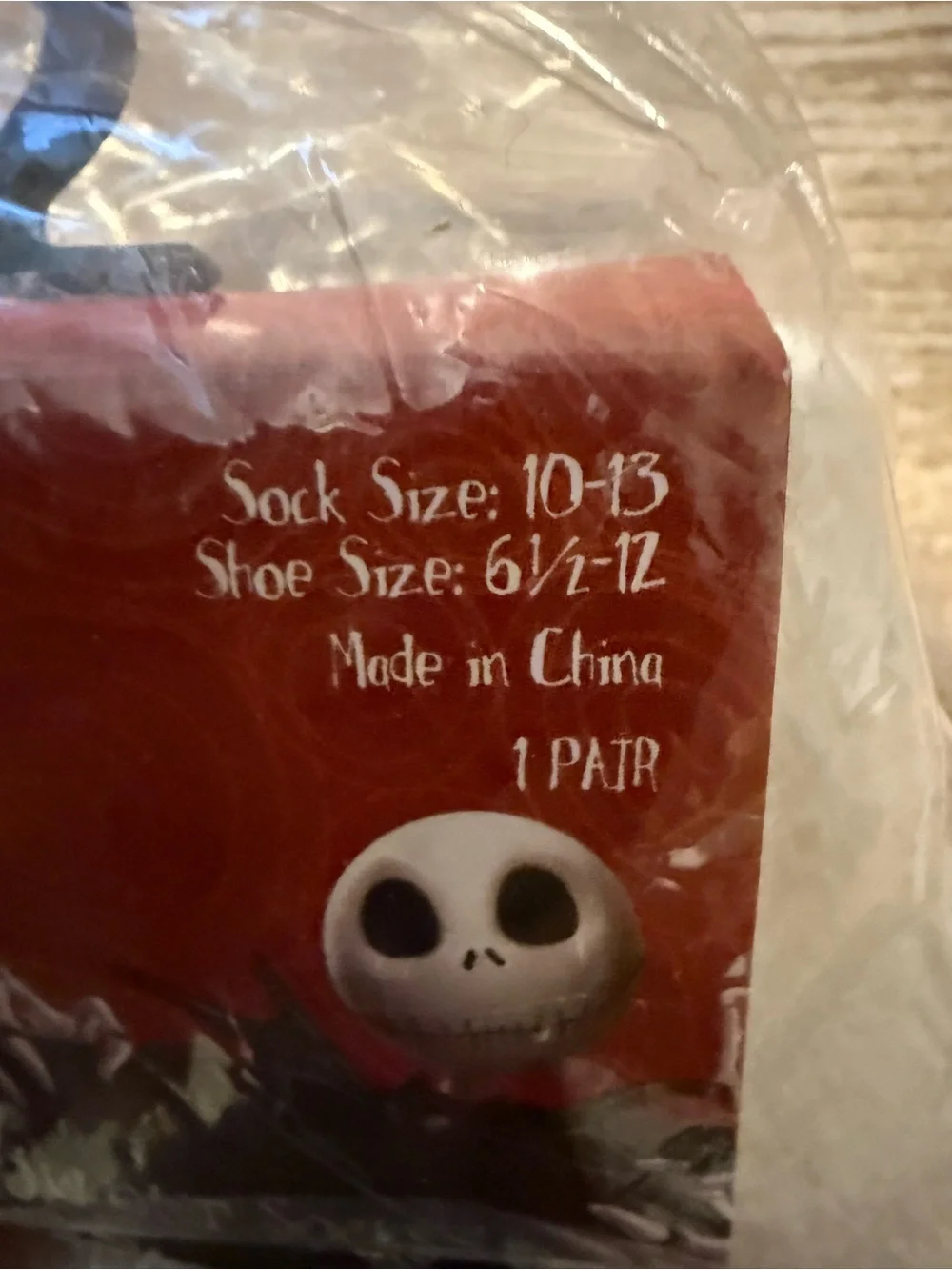 Disney The Nightmare Before Christmas Jack Skellington Black & White Crew Socks